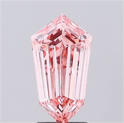 Picture of Lab Grown Diamond 2.84 Carats, HEXAGONAL with  Cut, Fancy Vivid Pink Color, VS2 Clarity and Certified by IGI