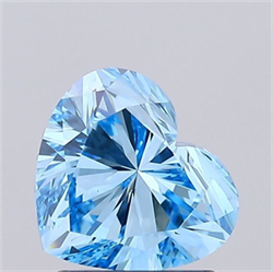 Picture of Lab Grown Diamond 1.50 Carats, Heart with  Cut, Fancy Vivid Blue Color, VS1 Clarity and Certified by IGI
