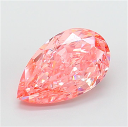 Picture of Lab Grown Diamond 7.05 Carats, Pear with  Cut, Fancy Vivid Pink Color, VVS2 Clarity and Certified by IGI