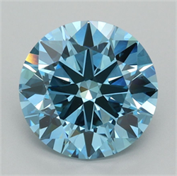 Picture of Lab Grown Diamond 2.93 Carats, Round with Ideal Cut, Fancy Vivid Blue Color, VVS2 Clarity and Certified by IGI