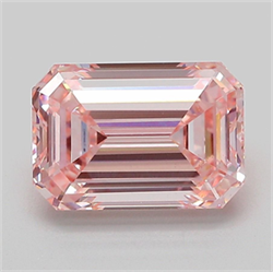 Picture of Lab Grown Diamond 3.02 Carats, Emerald with  Cut, Fancy Intense Pink Color, VS1 Clarity and Certified by IGI
