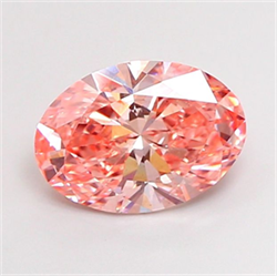 Picture of Lab Grown Diamond 2.34 Carats, Oval with  Cut, Fancy Vivid Pink Color, VS2 Clarity and Certified by IGI