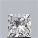 Natural Diamond 0.90 Carats, Princess with  Cut, G Color, SI2 Clarity and Certified by GIA
