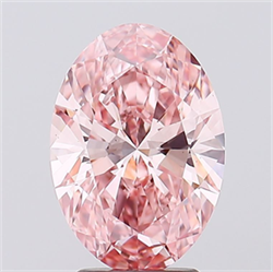 Picture of Lab Grown Diamond 3.09 Carats, Oval with  Cut, Fancy Vivid Pink Color, VS2 Clarity and Certified by IGI
