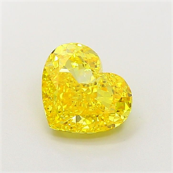 Picture of Lab Grown Diamond 1.82 Carats, Heart with  Cut, Fancy Vivid Yellow Color, VS1 Clarity and Certified by IGI