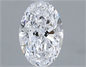 Natural Diamond 0.65 Carats, Oval with  Cut, D Color, SI2 Clarity and Certified by GIA