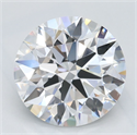 Lab Grown Diamond 2.10 Carats, Round with Excellent Cut, D Color, VVS1 Clarity and Certified by GIA