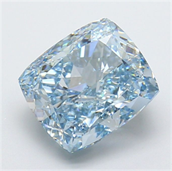 Picture of Lab Grown Diamond 4.53 Carats, CUSHION MODIFIED with  Cut, Fancy Vivid Blue Color, VVS2 Clarity and Certified by IGI
