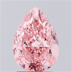 Picture of Lab Grown Diamond 2.02 Carats, Pear with  Cut, Fancy Vivid Pink Color, VS1 Clarity and Certified by IGI