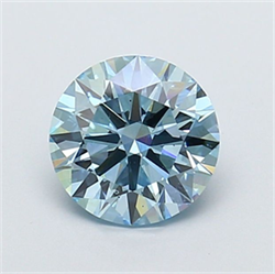 Picture of Lab Grown Diamond 1.52 Carats, Round with Ideal Cut, Fancy Intense Blue Color, VS2 Clarity and Certified by IGI