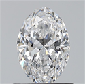Natural Diamond 0.70 Carats, Oval with  Cut, D Color, VVS2 Clarity and Certified by GIA