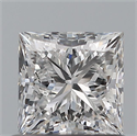Natural Diamond 0.72 Carats, Princess with  Cut, E Color, SI1 Clarity and Certified by GIA