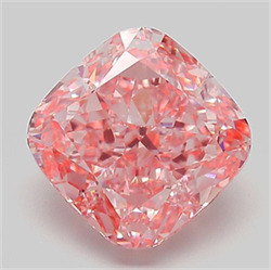Picture of Lab Grown Diamond 3.13 Carats, CUSHION MODIFIED with  Cut, Fancy Vivid Pink Color, VVS2 Clarity and Certified by IGI