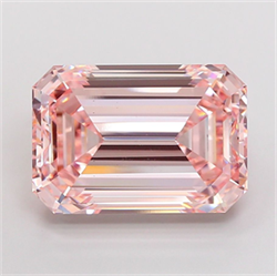 Picture of Lab Grown Diamond 10.72 Carats, Emerald with  Cut, Fancy Intense Pink Color, VS1 Clarity and Certified by IGI