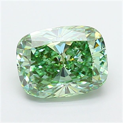 Picture of Lab Grown Diamond 2.51 Carats, CUSHION MODIFIED with  Cut, Fancy Vivid Green Color, VVS2 Clarity and Certified by IGI