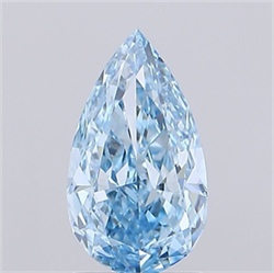 Picture of Lab Grown Diamond 1.54 Carats, Pear with  Cut, Fancy Vivid Blue Color, VVS2 Clarity and Certified by IGI