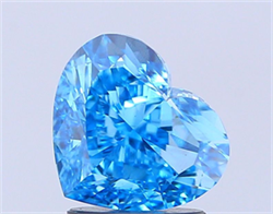 Picture of Lab Grown Diamond 3.01 Carats, Heart with  Cut, Fancy Vivid Blue Color, VS1 Clarity and Certified by IGI