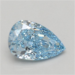 Picture of Lab Grown Diamond 1.53 Carats, Pear with  Cut, Fancy Vivid Blue Color, VS1 Clarity and Certified by IGI