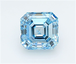 Picture of Lab Grown Diamond 3.04 Carats, Asscher with  Cut, Fancy Intense Blue Color, VVS2 Clarity and Certified by IGI