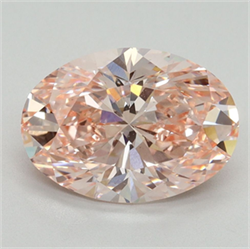 Picture of Lab Grown Diamond 3.08 Carats, Oval with  Cut, Fancy Vivid Pink Color, VS2 Clarity and Certified by IGI