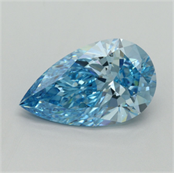 Picture of Lab Grown Diamond 5.01 Carats, Pear with  Cut, Fancy Vivid Blue Color, VS1 Clarity and Certified by IGI