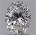 Natural Diamond 1.00 Carats, Oval with  Cut, D Color, SI2 Clarity and Certified by GIA