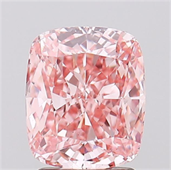 Picture of Lab Grown Diamond 2.54 Carats, CUSHION MODIFIED with  Cut, Fancy Vivid Pink Color, VS2 Clarity and Certified by IGI