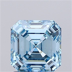 Picture of Lab Grown Diamond 1.39 Carats, Asscher with  Cut, Fancy Vivid Blue Color, VS2 Clarity and Certified by IGI