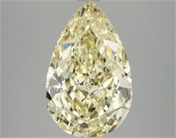 Picture of Lab Grown Diamond 4.10 Carats, Pear with  Cut, Fancy Intense Yellow Color, VS1 Clarity and Certified by IGI