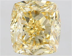 Picture of Lab Grown Diamond 3.01 Carats, CUSHION MODIFIED with  Cut, Fancy Intense Yellow Color, VVS2 Clarity and Certified by IGI