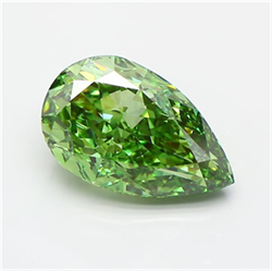 Picture of Lab Grown Diamond 3.71 Carats, Pear with  Cut, Fancy Vivid Green Color, VS1 Clarity and Certified by IGI