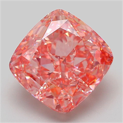 Picture of Lab Grown Diamond 6.51 Carats, CUSHION MODIFIED with  Cut, Fancy Vivid Pink Color, VS1 Clarity and Certified by IGI
