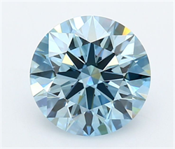Picture of Lab Grown Diamond 2.50 Carats, Round with Ideal Cut, Fancy Vivid Blue Color, VS1 Clarity and Certified by IGI