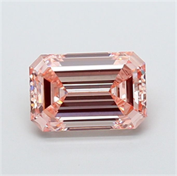 Picture of Lab Grown Diamond 2.79 Carats, Emerald with  Cut, Fancy Intense Pink Color, VS1 Clarity and Certified by IGI