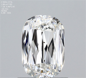 Foto Diamante Natural 1.00 quilates,  , Color F, claridad SI1 y certificado GIA de