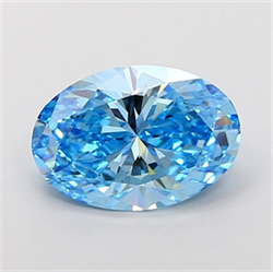 Picture of Lab Grown Diamond 3.05 Carats, Oval with  Cut, Fancy Vivid Blue Color, VS1 Clarity and Certified by IGI