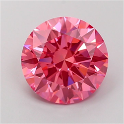 Picture of Lab Grown Diamond 4.02 Carats, Round with Ideal Cut, Fancy Vivid Pink Color, VS1 Clarity and Certified by IGI