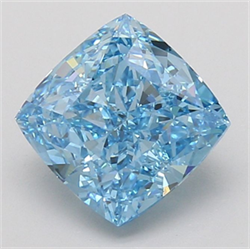 Picture of Lab Grown Diamond 3.09 Carats, CUSHION MODIFIED with  Cut, Fancy Vivid Blue Color, VS1 Clarity and Certified by IGI
