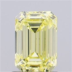 Picture of Lab Grown Diamond 1.30 Carats, Emerald with  Cut, Fancy Light Yellow Color, VS2 Clarity and Certified by IGI