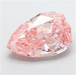 Picture of Lab Grown Diamond 5.02 Carats, Pear with  Cut, Fancy Vivid Pink Color, VS2 Clarity and Certified by IGI