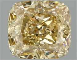 Picture of Lab Grown Diamond 1.58 Carats, CUSHION MODIFIED with  Cut, Fancy Intense Yellow Color, VVS2 Clarity and Certified by IGI