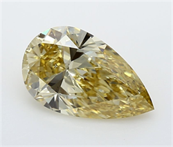 Picture of Lab Grown Diamond 1.60 Carats, Pear with  Cut, Fancy Intense Yellow Color, VS2 Clarity and Certified by IGI