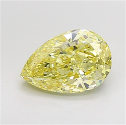 Picture of Lab Grown Diamond 3.10 Carats, Pear with  Cut, Fancy Yellow Color, VS2 Clarity and Certified by IGI
