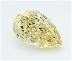 Picture of Lab Grown Diamond 3.55 Carats, Pear with  Cut, Fancy Intense Yellow Color, VVS2 Clarity and Certified by IGI
