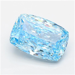 Picture of Lab Grown Diamond 3.70 Carats, CUSHION MODIFIED with  Cut, Fancy Vivid Blue Color, VS2 Clarity and Certified by IGI