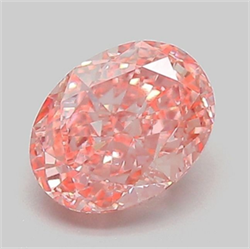 Picture of Lab Grown Diamond 1.23 Carats, Oval with  Cut, Fancy Vivid Pink Color, VVS2 Clarity and Certified by IGI