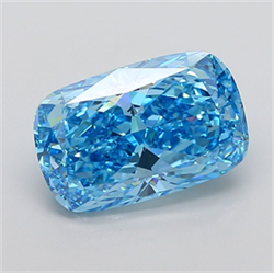 Picture of Lab Grown Diamond 8.05 Carats, CUSHION MODIFIED with  Cut, Fancy Vivid Blue Color, VS1 Clarity and Certified by IGI