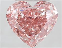 Picture of Lab Grown Diamond 5.01 Carats, Heart with  Cut, Fancy Vivid Pink Color, VVS2 Clarity and Certified by IGI