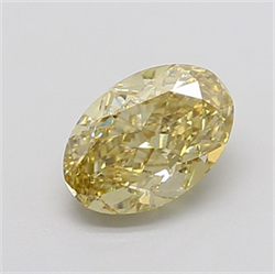 Picture of Lab Grown Diamond 3.11 Carats, Oval with  Cut, Fancy Yellow Color, VS1 Clarity and Certified by IGI
