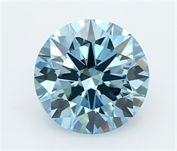 Picture of Lab Grown Diamond 2.42 Carats, Round with Ideal Cut, Fancy Vivid Blue Color, VVS2 Clarity and Certified by IGI